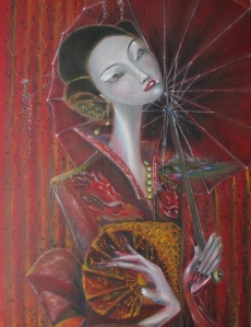 Geisha, Grażyna Hajewski, Germany 2018, oil, canvas 80x60x2cm