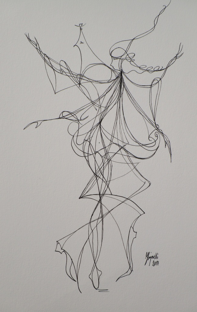 dance, Grażyna Hajewski Germany 2017, drawing ink, pen, paper, no 113817 (3)